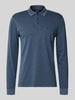 Christian Berg Men Regular fit poloshirt in design met lange mouwen Rookblauw