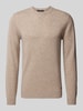 Roy Robson Gebreide pullover met ronde hals Zand