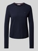 Tommy Hilfiger Gebreide pullover met logostitching Donkerblauw