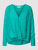 Christian Berg Woman Blouseshirt van viscosemix met V-hals Turquoise