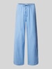 Gina Tricot Wide Leg Leinenhose mit Tunnelzug Hellblau