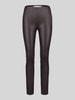 Raffaello Rossi Slim Fit Kunstlederhose aus Viskose-Mix Modell 'RESA' Dunkelbraun