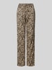 Pieces Stoffen broek met bloemenmotief, model 'NYA' Zand