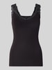 VERO MODA Slim Fit Tanktop aus Viskose-Mix Modell 'ROSA' Black
