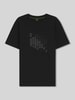 BOSS Green Relaxed Fit T-Shirt aus Baumwoll-Mix Modell 'TS_NETWORK FLAG' Black