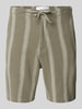 SELECTED HOMME Regular fit bermuda met structuurmotief, model 'BRODY' Olijfgroen