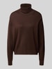 FREE/QUENT Rollkragenpullover aus Viskose-Mix Modell 'Katie' Dunkelbraun