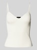 Vero Moda Top mit abgerundetem V-Ausschnitt Modell 'WILLOW' Beige