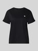 OPUS relaxed fit t-shirt met motiefstitching model 'Serz' Zwart