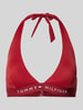 TOMMY HILFIGER Bikini-Oberteil mit Neckholder Dunkelrot
