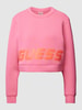 Guess Activewear Kort sweatshirt met labelprint, model 'ALETHA' Felroze