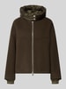Blonde No. 8 Doubleface Wolljacke mit abnehmbarer Steppkapuze Oliv