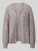 ONLY Regular fit gebreid jack met wol model 'NELLIE' Zand gemêleerd