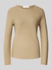 Marc O'Polo Regular Fit Strickpullover aus reiner Baumwolle mit Rollkante Sand