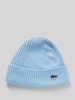 Lacoste Beanie in Strick-Optik Hellblau