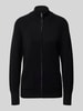 Christian Berg Woman Strickjacke aus Viskose-Mix mit Reißverschluss Black