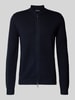 Christian Berg Men Slim Fit Strickjacke mit Stehkragen Marine
