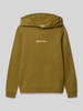 Jack & Jones Hoodie mit Label-Stitching und Känguru-Tasche Oliv
