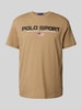 Polo Sport T-shirt z nadrukiem z logo Khaki