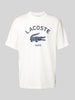 Lacoste T-Shirt mit Label-Print Modell 'HERITAGE' Offwhite