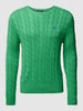 Polo Ralph Lauren Strickpullover mit Logo-Patch mit Zopfmuster Gruen