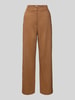Jake*s Collection Straight leg stoffen broek met steekzakken Middenbruin