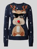 Vero Moda Pullover mit Weihnachtsmotiv Modell 'NEWT INSEL' Marine