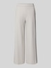 Raffaello Rossi Wide leg stoffen broek met verkort model, model 'PALINA' Lichtgrijs