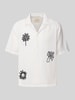 Only & Sons Regular Fit Leinenhemd mit Motiv-Stitching Modell 'CAIDENLY' Offwhite