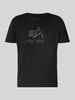 Alpha Industries T-Shirt mit Label-Print und Rundhalsausschnitt Black