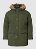 Jack & Jones Plus Parka PLUS SIZE z obszyciem ze sztucznego futra Oliwkowy