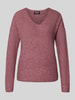 Only Regular Fit Strickpullover mit V-Ausschnitt Modell 'CAMILLA' Altrosa Melange