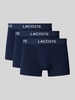 Lacoste Trunks mit elastischem Label-Bund im 3er-Pack Marine