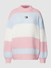 Tommy Jeans Sweter z dzianiny w stylu Colour Blocking Jasnoróżowy