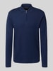 Christian Berg Men Slim Fit Poloshirt mit Reißverschluss Dunkelblau