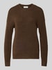 MSCH Copenhagen Gebreide pullover met ronde hals, model 'Festina Hope' Donkerbruin