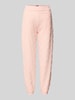 HUGO Slim fit sweatpants van katoenmix, model 'TERRYMONOGRAM' Roze