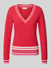 LIU JO SPORT Gebreide pullover met V-hals Rood