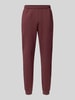 Lacoste Tapered Fit Sweatpants mit Label-Print Modell 'HERITAGE' Bordeaux