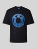 Hugo Blue T-Shirt mit Label-Print Modell 'Nakoree' Black