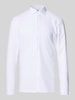 OLYMP No. Six Slim Fit Businesshemd aus Twill mit Stretch-Anteil Weiss