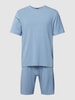 Hanro Pyjama mit Eingrifftaschen Modell 'Smart Sleep' Rauchblau