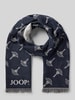 JOOP! Collection Sjaal met labelprint, model 'Feris' Marineblauw