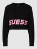 Guess Activewear Kort sweatshirt met labelprint, model 'ALETHA' Zwart