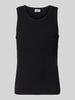 Drykorn Top aus Feinripp mit Rundhalsausschnitt Modell 'NATHAN' Black