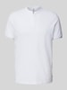 Cinque T-Shirt mit kurzer Knopfleiste Weiss