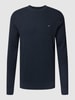 Christian Berg Men Gebreide pullover met structuurmotief Marineblauw gemêleerd