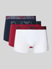 Emporio Armani Trunks mit elastischem Logo-Bund im 3er-Pack Rot