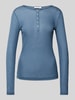 Marc O'Polo Regular Fit Langarmshirt mit  Rippstruktur Rauchblau