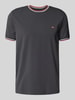 Christian Berg Men T-shirt met ribboorden Antraciet